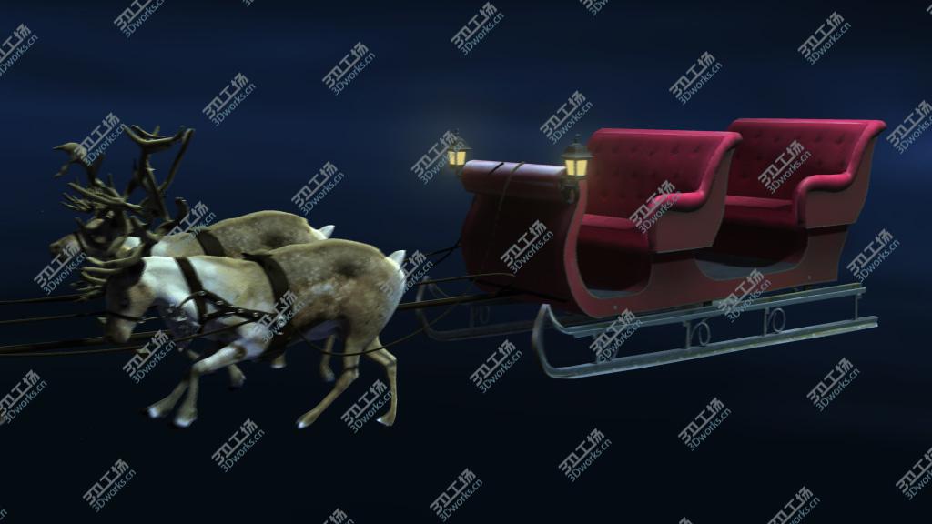 images/goods_img/20210113/Santa Sleigh Santa Deers Cristmas RIGGED Reindeers Animated/3.jpg